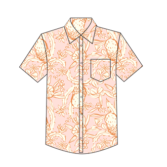 Men's Sketched Floral Short Sleeve Shirt